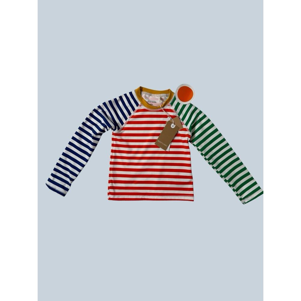 Bout' Chou Boys Fun Rash Guard Size 3T (94cm) Striped Colorful Summer Beach